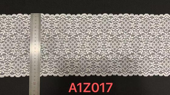 Quality A1Z017# Elastic Nylon Spandex Lace Trim 18cm Wide Diamond Floral Stretch Lece for Lingerie Dress Underwear factory