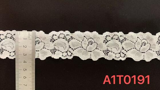 Quality 3.5cm Vintage Floral Nylon Lace Trim with Double Scalloped Edge for Lingerie and Garment Decoration factory