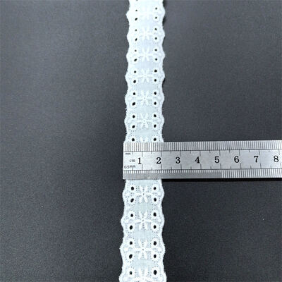 Quality 3.8 Inches Wide Cotton Lace Trim with Scalloped Edge and Floral Pattern for Dress Garment DIY factory