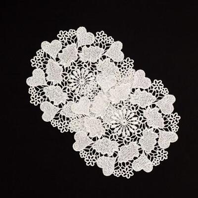 Quality Eco-Friendly Polyester Embroidery Patches with Heart & Flower Shapes for Ladies' Clothing and Wedding Decor Accessories factory