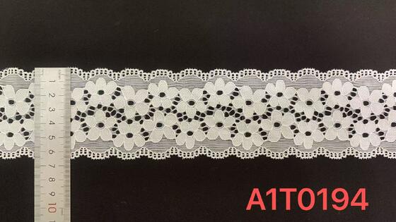 Quality 6.5cm Soft Breathable Floral Hollow Stretch Lace Ribbon White Elastic Lace Accessory Suitable for Skirt Lingerie Handmade Craft Apparel Accessories Large Quantity Supply factory