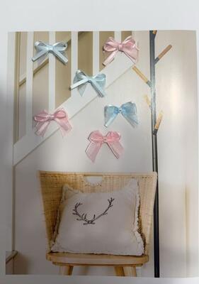 Quality Mini DIY Handmade Woven Double-layer Bow Luxury Solid  Satin Ribbon  + Organza for Christmas Gift Packaging & Children's Skirts factory