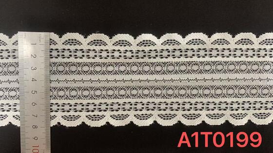 Quality 8cm Symmetrical Wavy Edge Stretch Lace Trim with Fine Geometric Mesh for Tee Dress and Loungewear factory
