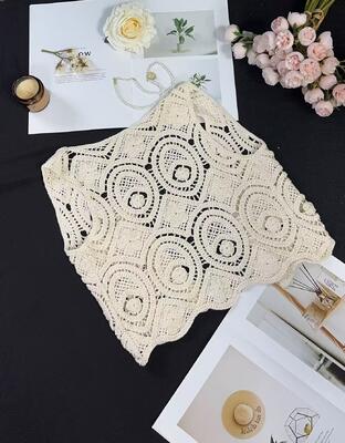 Quality Bohemian lace knit vest retro hollow knit V-neck sleeveless camisole tank top factory