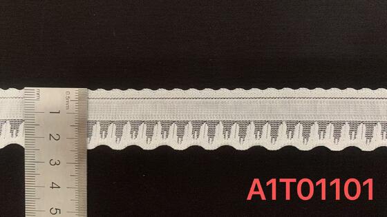Quality 2.5cm Width Hollow Mesh Elastic Lace Trim with Double Scalloped Wavy Edge for Lingerie and Sleepwear factory