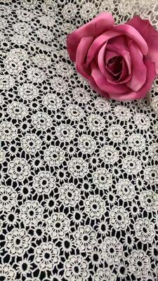 Quality COTTON Eco-Friendly Luxury Vintage Daisy Floral Guipure Embroidery Lace Trim Fabric for Wedding Dresses & Home Decor factory