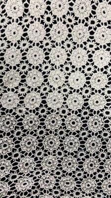 Quality COTTON Eco-Friendly Luxury Vintage Daisy Floral Guipure Embroidery Lace Trim Fabric for Wedding Dresses & Home Decor factory