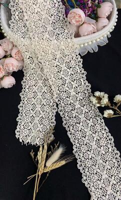 Quality Cotton Water Soluble Hollow Out Lace Trim Elegant Scalloped Edge Guipure Lace Ribbon For Dress Underwear  Decoration factory