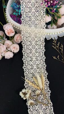 Quality Cotton Water Soluble Hollow Out Lace Trim Elegant Scalloped Edge Guipure Lace Ribbon For Dress Underwear  Decoration factory