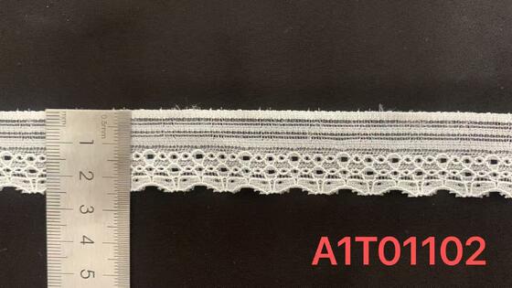 Quality 2.5cm Width Scalloped Edge Hollow Mesh Elastic Nylon Spandex Lace Trim for Lingerie and Garment Accessories factory