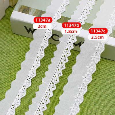 Quality Middle East Style Cotton Lace Trim with Scalloped Edge and 3.8 Inches Width for Decorative Use factory