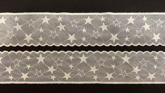 Quality 5cm Width Star Hollow Design Breathable Mesh Elastic Lace Trim for Kids Dress and Hair Accessories factory