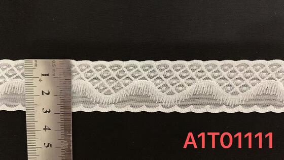 Quality 3cm Elastic Scalloped Lace Trim with Diamond Hollow Texture and Soft Stretch Fabric for Underwear factory