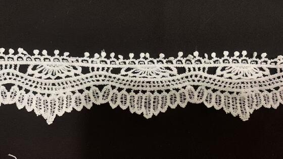 Quality Wholesale 6cm Width Double Scalloped Skin Friendly Milk Silk Floral Lace Trim for Wedding Dress and Lingerie factory