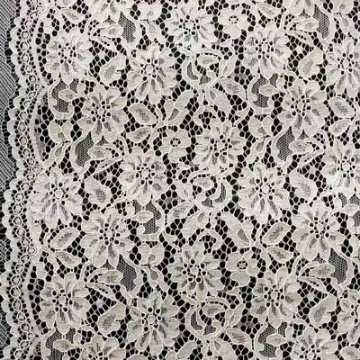 Quality Vintage Floral NYLON/COTTON Mesh Elastic Lace, Exquisite Floral Pattern Lace Accessories In Stock factory