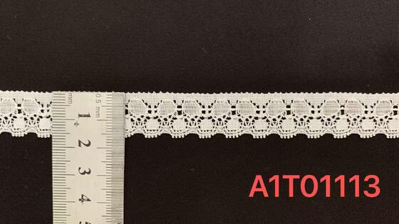 Quality 1.5cm Width Geometric Pattern Narrow Lace Trim With Sturdy Weave For Garment Hemming & Hand Craft factory