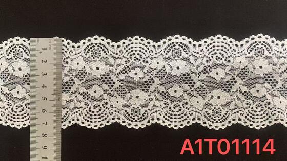 Quality 7cm Wide Floral Scallop Lace with Layered Hollow Knitting for Bridal Wear and Dress Elevation factory
