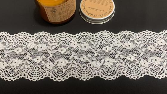 Quality 7cm Wide Floral Scallop Lace with Layered Hollow Knitting for Bridal Wear and Dress Elevation factory