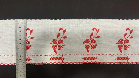 Quality Middle Eastern Style Cotton Lace Trim with Scalloped Edge and 11cm Width for Garment Decoration factory