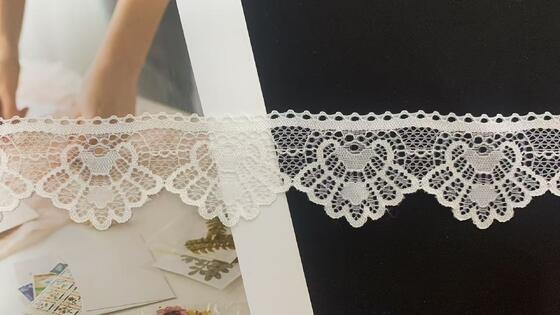 Quality 5cm Scalloped Nylon Spandex Lace Trim Skin-friendly Elastic Lace for Lingerie Dress Decoration factory