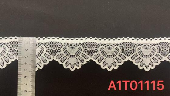 Quality 5cm Scalloped Nylon Spandex Lace Trim Skin-friendly Elastic Lace for Lingerie Dress Decoration factory