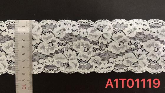 Quality Wide Floral Lace Trim with Layered Hollow Flower Patterns and Stretchy Soft Yarn for Dress and Lingerie factory