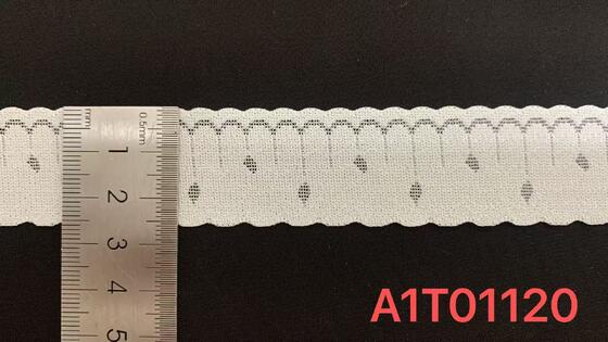 Quality 2.5cm Width Scalloped Lace Trim with Dotted Hollow Motifs and Soft Fabric for Lingerie and Dress Decoration factory