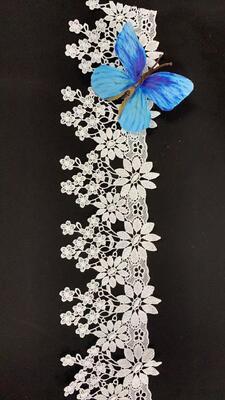 Quality Polyester Floral Guipure Lace Trim, Daisy Flower Embroidery Lace Border for Wedding Dress Garment Decoration factory