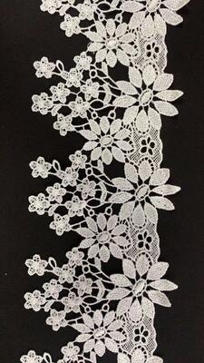 Quality Polyester Floral Guipure Lace Trim, Daisy Flower Embroidery Lace Border for Wedding Dress Garment Decoration factory