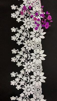 Quality Polyester Floral Guipure Lace Trim, Daisy Flower Embroidery Lace Border for Wedding Dress Garment Decoration factory
