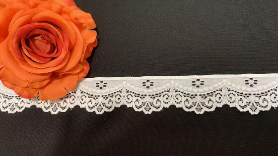 Quality 3.5cm Width Retro Lace Trim with Square Hollow Cutouts and Wavy Scallop Bottom for Lingerie and Dress Customization factory