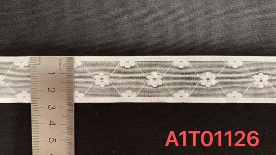 Quality 2.5cm Width Soft Nylon Spandex Delicate Diamond Mesh Elastic Lace Trim for Lingerie and Dress Decoration factory
