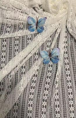 Quality 100% nylon/spandex Vertical Floral Striped Lace Fabric, Continuous Flower Stripe Hollow Mesh Lace for Women Dress Lingerie factory