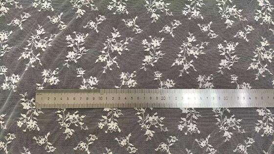 Quality Soft 100% Polyester Scattered Floral Mesh Tulle, Lightweight Small Flower Printed Sheer Net Fabric for Wedding Garment factory