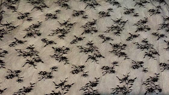 Quality Soft 100% Polyester Scattered Floral Mesh Tulle, Lightweight Small Flower Printed Sheer Net Fabric for Wedding Garment factory