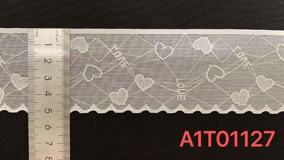 Quality 5cm Sweet Jacquard Elastic Lace Trim with Wavy Scallop Edge for Lingerie and Dress Decoration factory