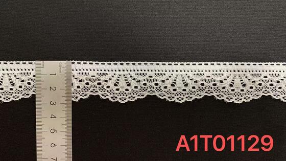 Quality 2.8cm Lightweight Hollow Polyamide Lace Trim with Single Scalloped Edge for Lingerie factory