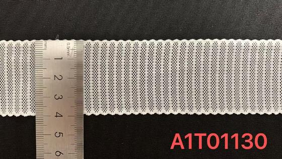 Quality 4cm Fine Square Mesh Nylon Spandex Lace Trim with Double Scalloped Edges for Lingerie Decoration factory