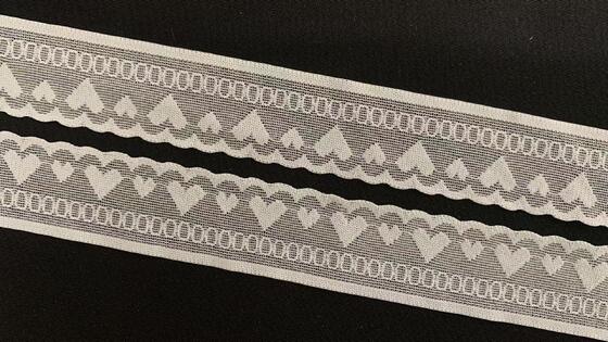 Quality 2.5cm Width Heart Jacquard Nylon Spandex Lace Trim with Breatheable Mesh for Lingerie Wholesale factory