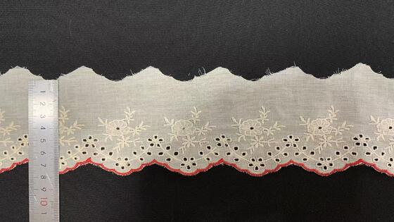 Quality Vintage Scalloped Edge Cotton Lace Trim with Middle East Style and 3.8 Inches Wide for Garment Dress DIY Craft factory