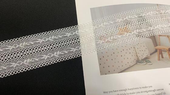 Quality 4.5cm High Stretch Hollow Mesh Scalloped Edge Nylon Spandex Lace Trim for Lingerie and Dress Decoration factory