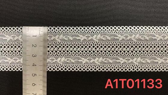 Quality 4.5cm High Stretch Hollow Mesh Scalloped Edge Nylon Spandex Lace Trim for Lingerie and Dress Decoration factory