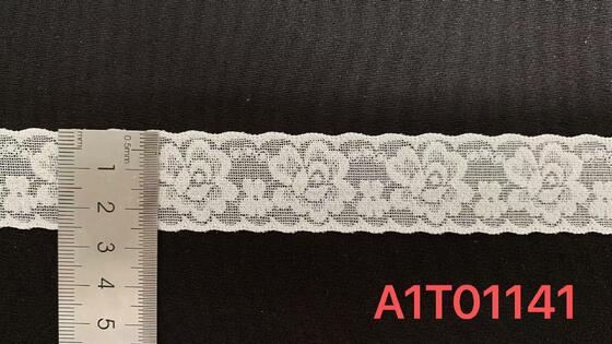 Quality 2.5cm Width Elastic Lace Trim with Tiny Flower Motif and High Elasticity for Undergarment Decoration factory