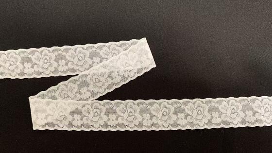 Quality 2.5cm Width Elastic Lace Trim with Tiny Flower Motif and High Elasticity for Undergarment Decoration factory