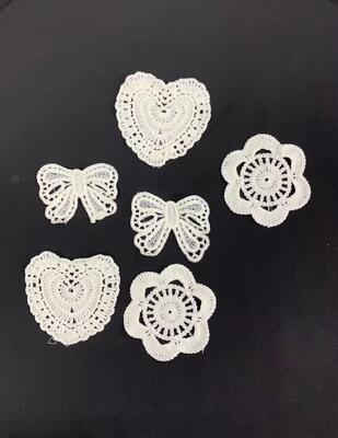 Quality  100% Polyester Embroidery Patches, Heart Flower Bow Hollow Cutwork Lace Appliques for Dress Garment DIY Decoration factory
