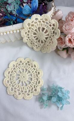 Quality 100% Cotton flower patche  Hollow Embroider Floral Lace Applique, Sew-on Round Doily Patch for Cup Coaster Children Clothing Decoration factory