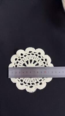 Quality 100% Cotton flower patche  Hollow Embroider Floral Lace Applique, Sew-on Round Doily Patch for Cup Coaster Children Clothing Decoration factory
