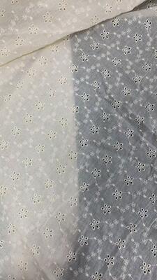 Quality 100% Cotton Allover Eyelet Chicken Embroidery Fabric, Full Width Floral Cutwork Hollow Fabric 150cm Width for Summer Dress Blouse factory
