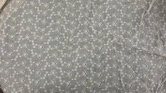 Quality 100% Cotton Allover Eyelet Chicken Embroidery Fabric, Full Width Floral Cutwork Hollow Fabric 150cm Width for Summer Dress Blouse factory