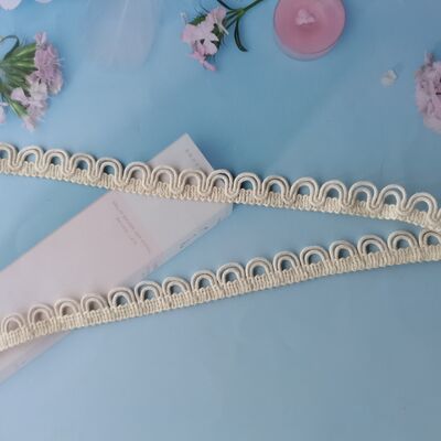 Quality Soft Cotton Thread Water Soluble Embroidery Lace Trim, Continuous Loop Fringe Decorative Lace Edging for Fashion Apparel factory